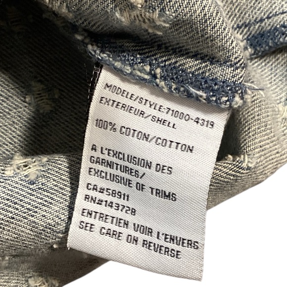 Tribal Jeans Distressed Denim Jacket - Blue Fog, Size XL - Picture 8 of 11